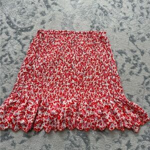 Vero Moda Red Floral A-Line Skirt